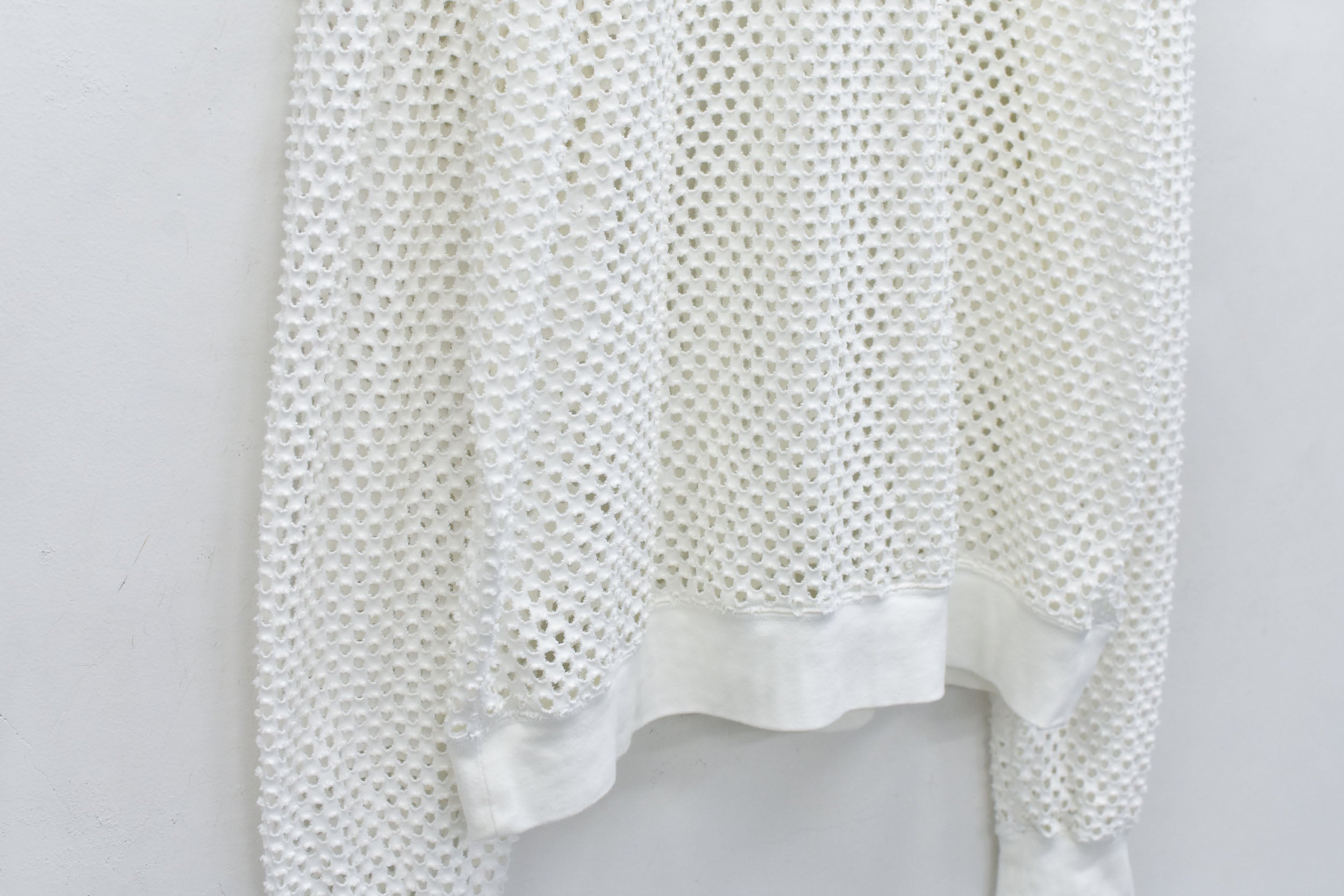 Punched Fabric Long-sleeved Polo Shirt