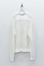 Punched Fabric Long-sleeved Polo Shirt