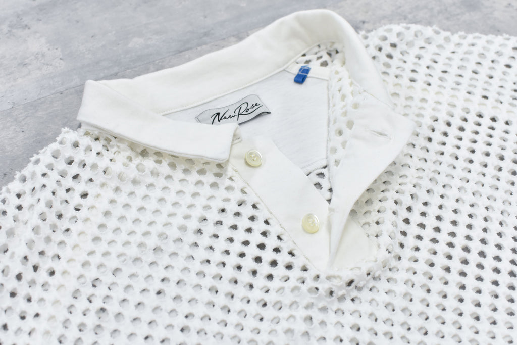Punched Fabric Long-sleeved Polo Shirt