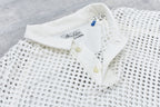 Punched Fabric Long-sleeved Polo Shirt