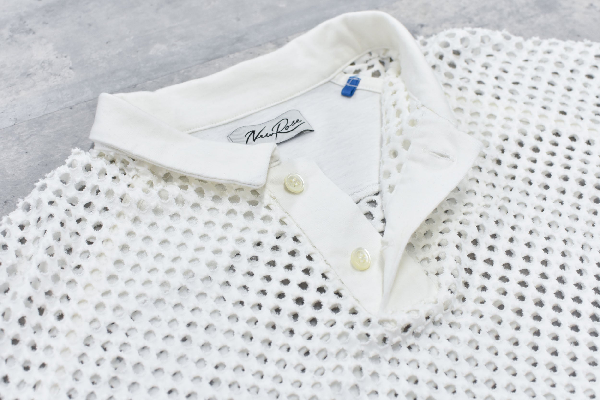 Punched Fabric Long-sleeved Polo Shirt