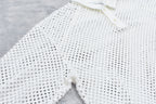 Punched Fabric Long-sleeved Polo Shirt