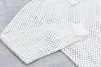 Punched Fabric Long-sleeved Polo Shirt