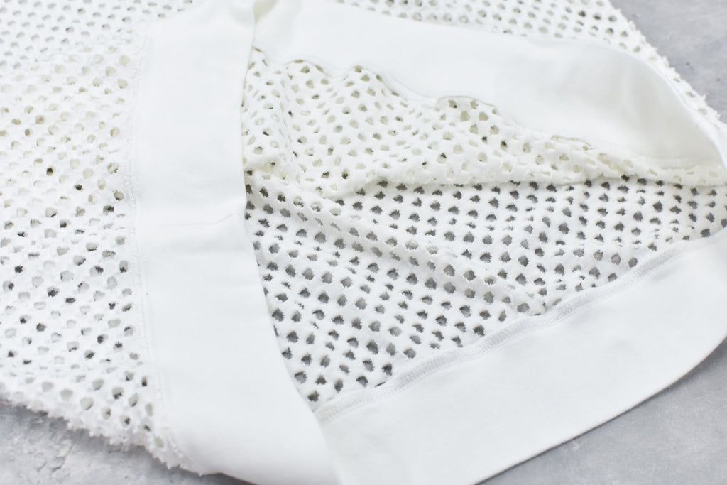 Punched Fabric Long-sleeved Polo Shirt