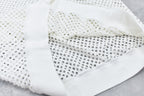 Punched Fabric Long-sleeved Polo Shirt