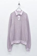 Punched Fabric Long-sleeved Polo Shirt