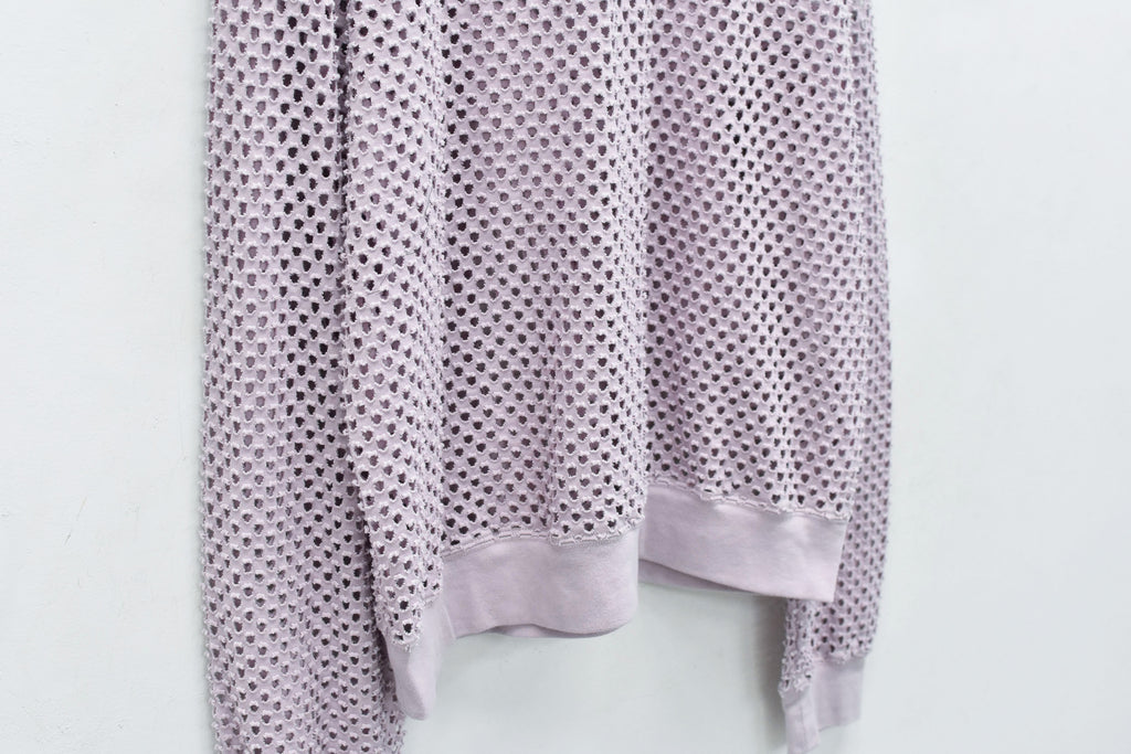 Punched Fabric Long-sleeved Polo Shirt