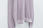 Punched Fabric Long-sleeved Polo Shirt