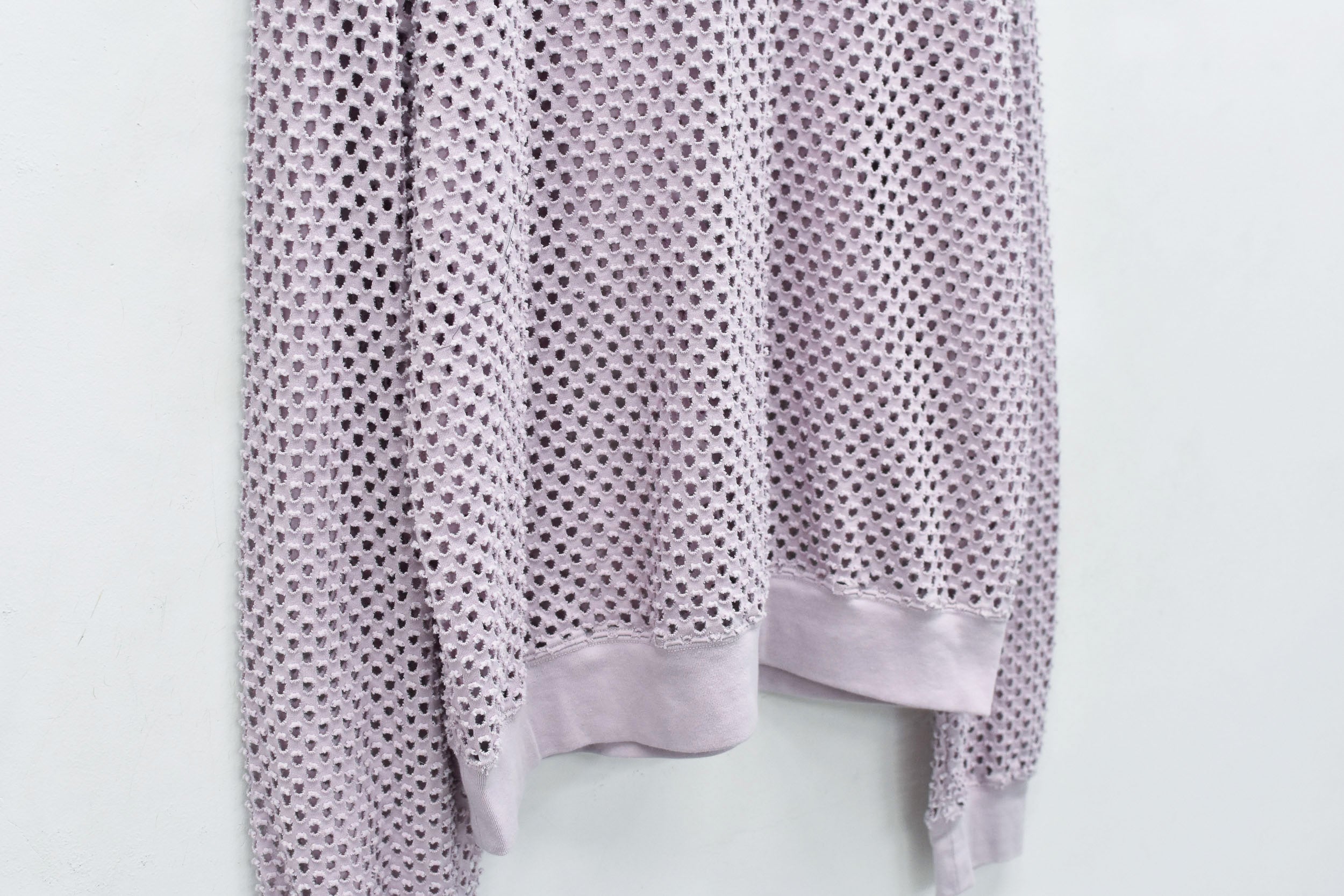 Punched Fabric Long-sleeved Polo Shirt