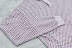 Punched Fabric Long-sleeved Polo Shirt