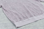 Punched Fabric Long-sleeved Polo Shirt