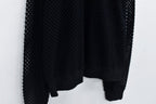 Punched Fabric Long-sleeved Polo Shirt