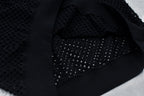 Punched Fabric Long-sleeved Polo Shirt