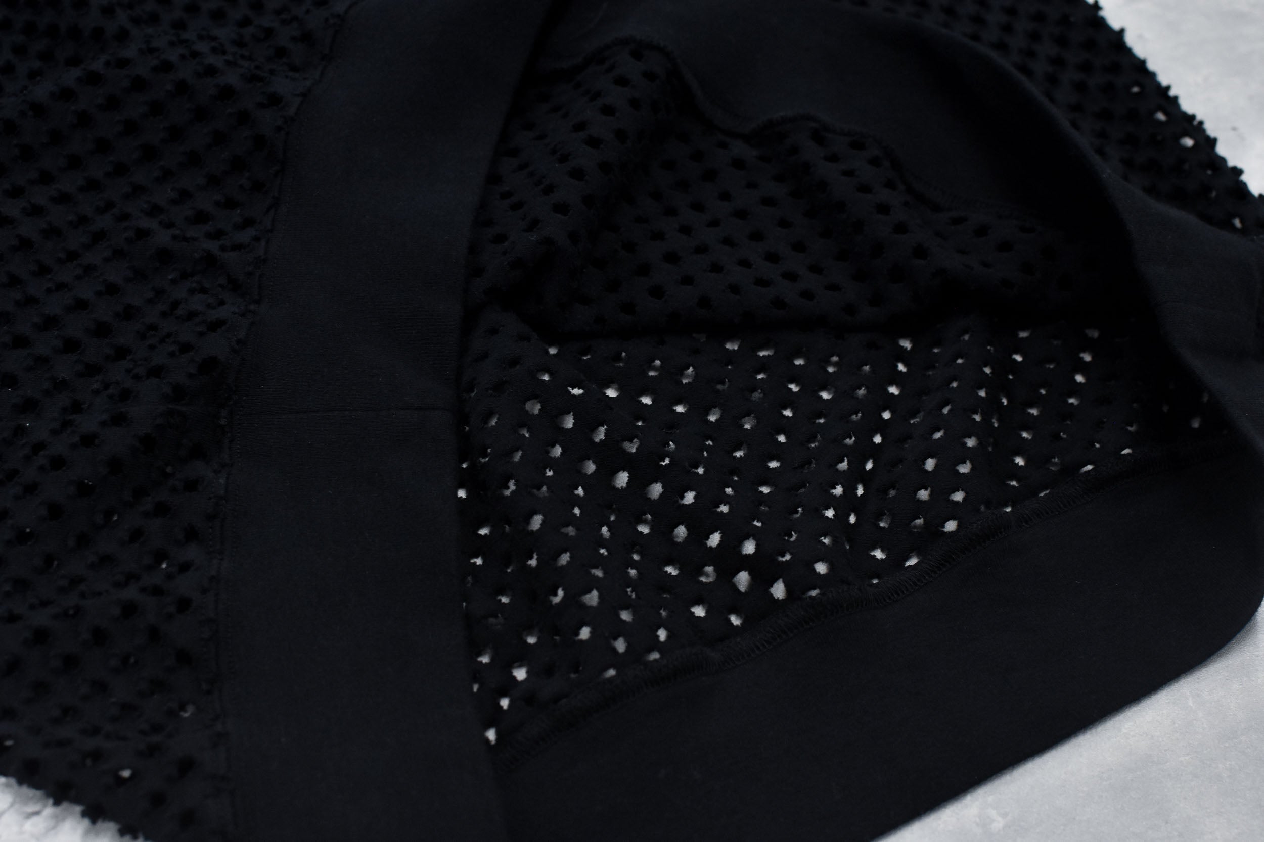 Punched Fabric Long-sleeved Polo Shirt