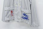 Pajama Jacket / Embroidery,Print