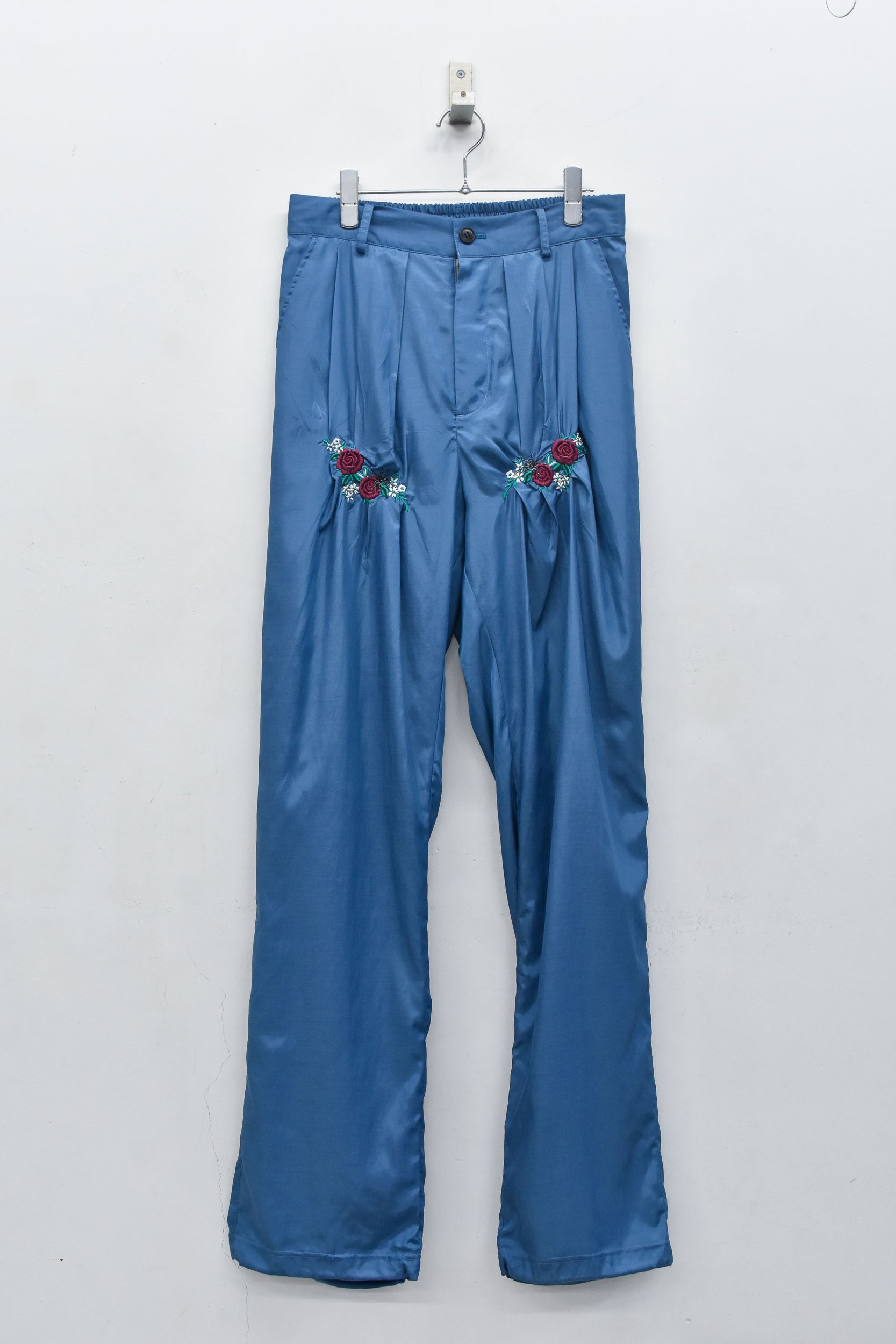 Embroidery Wrinklework Tuck Pants