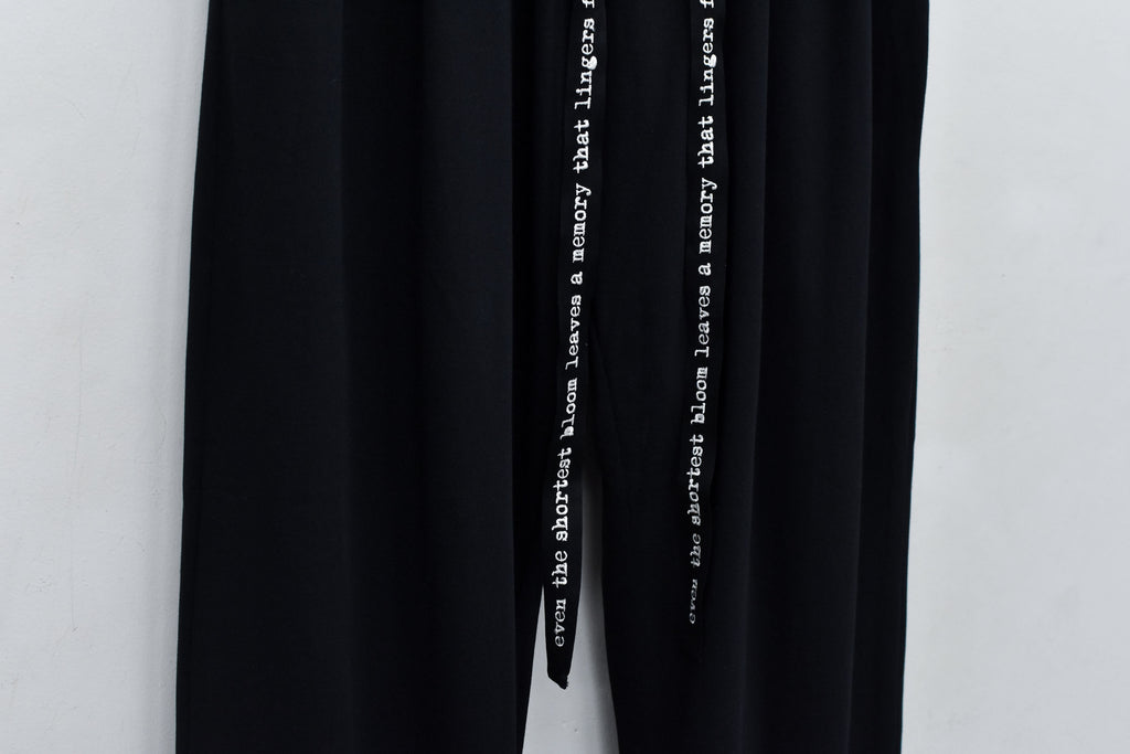 Jersey Tuck Pants / embroidery cord