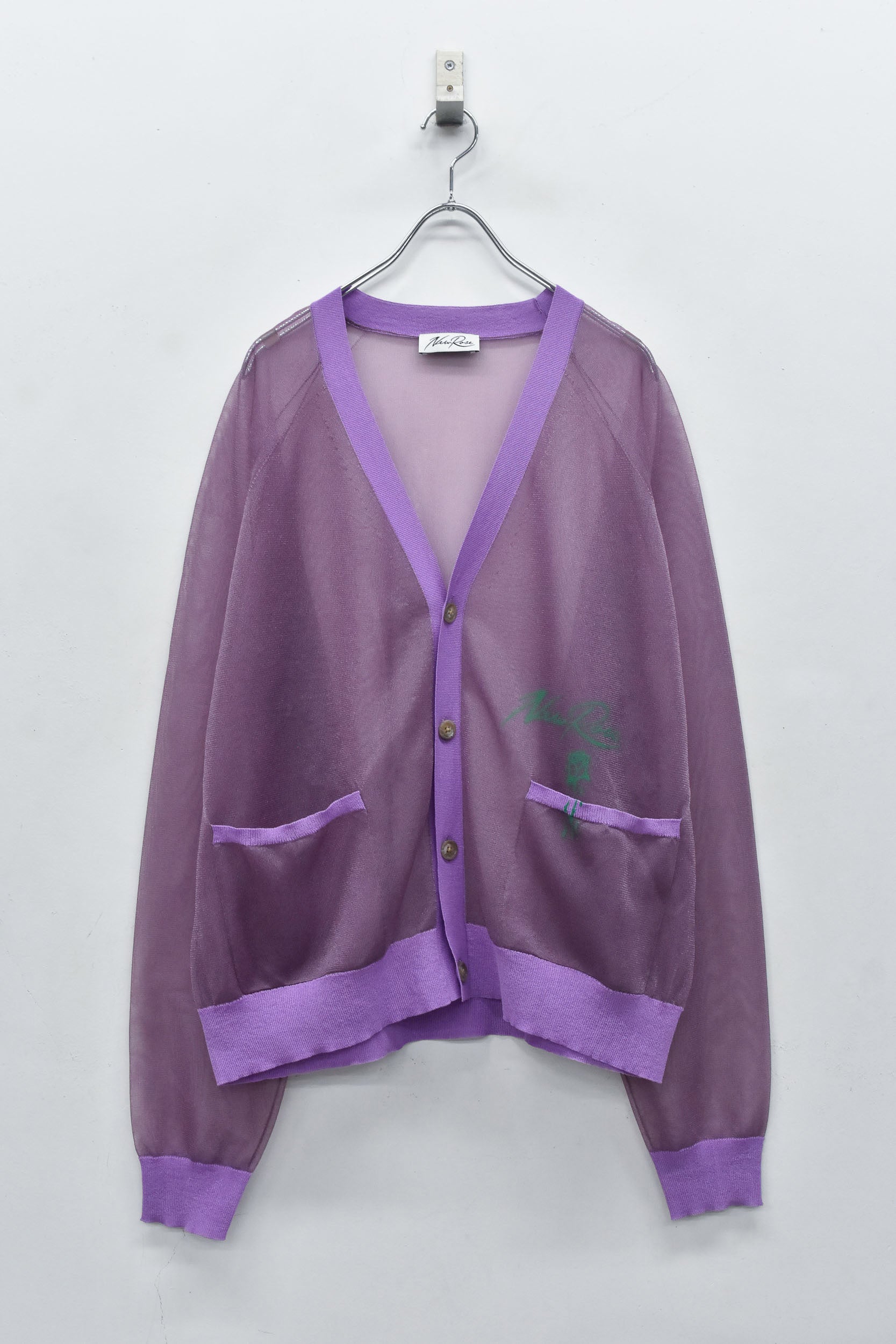 Sheer Knit Cardigan / Airbrush