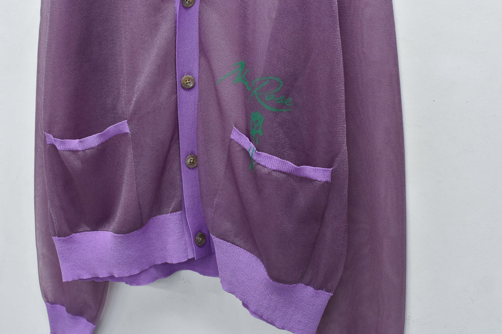 Sheer Knit Cardigan / Airbrush
