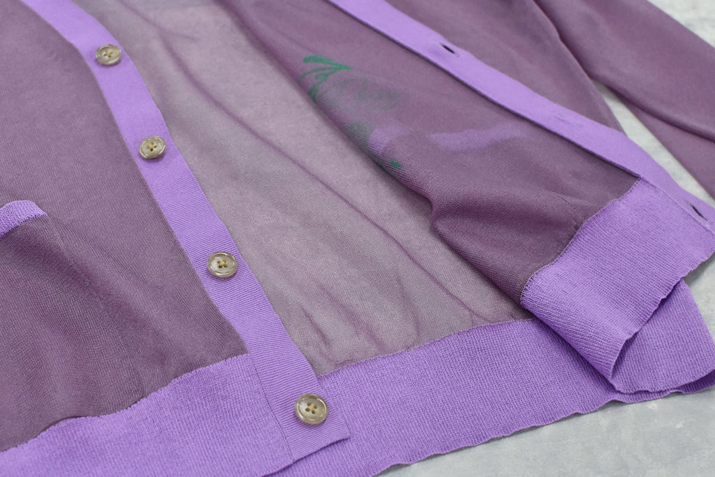 Sheer Knit Cardigan / Airbrush
