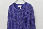 Rope Knitting Pigment Destroy  Pullover