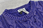 Rope Knitting Pigment Destroy  Pullover
