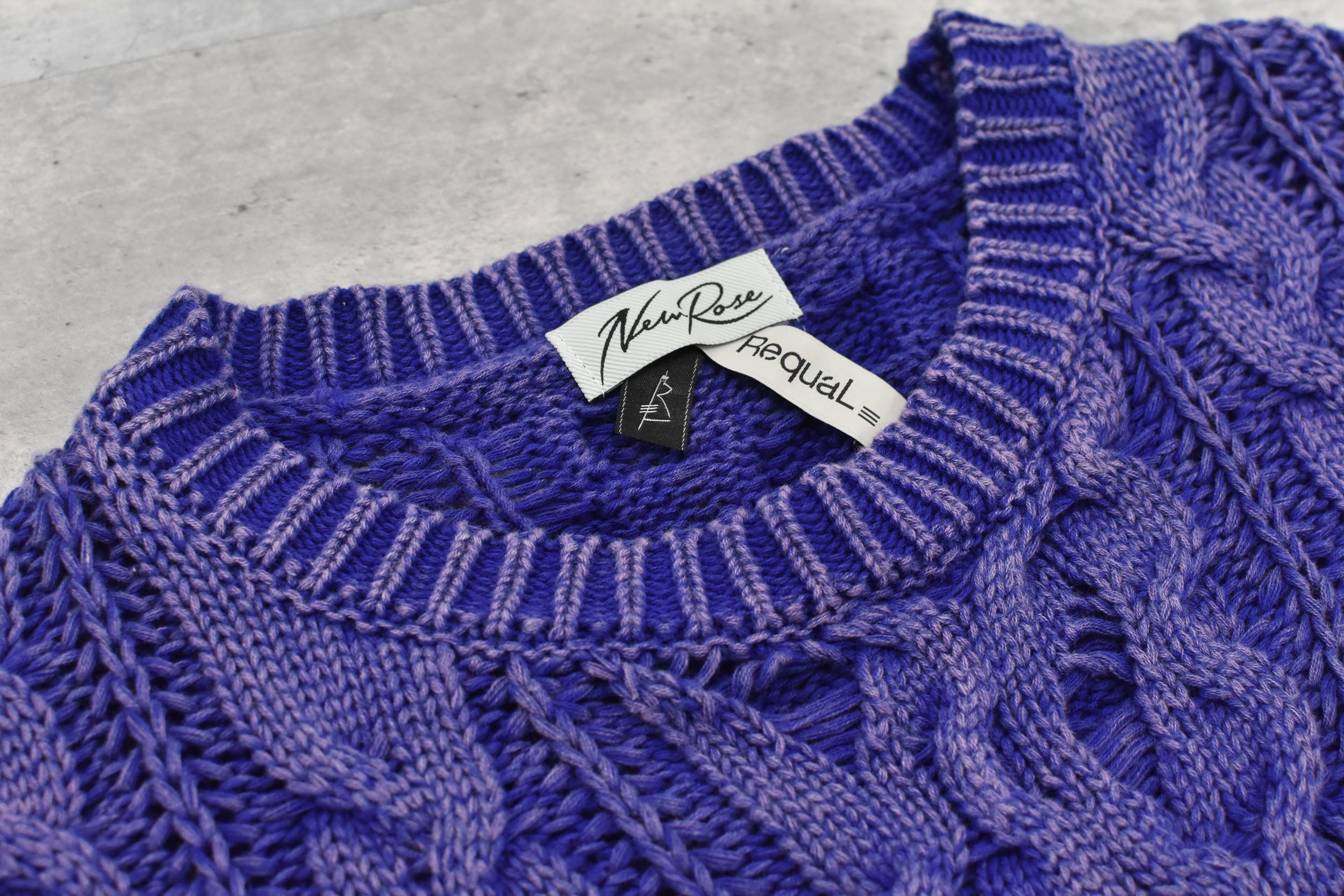 Rope Knitting Pigment Destroy  Pullover