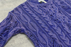 Rope Knitting Pigment Destroy  Pullover