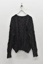 Rope Knitting Pigment Destroy  Pullover