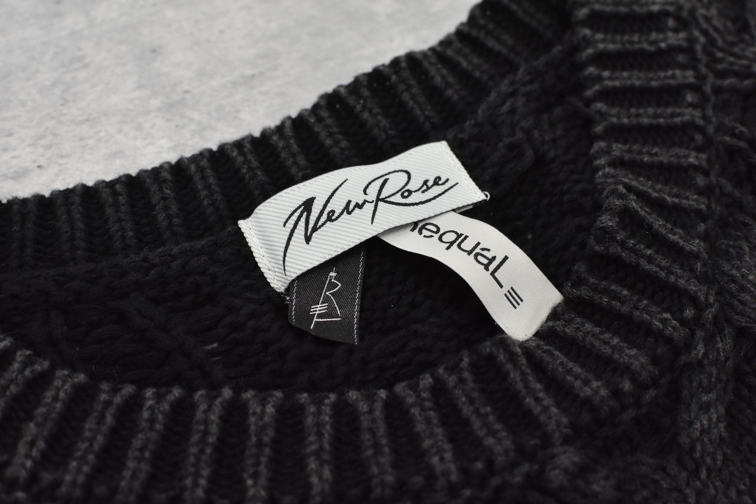 Rope Knitting Pigment Destroy  Pullover