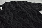Rope Knitting Pigment Destroy  Pullover