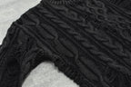 Rope Knitting Pigment Destroy  Pullover