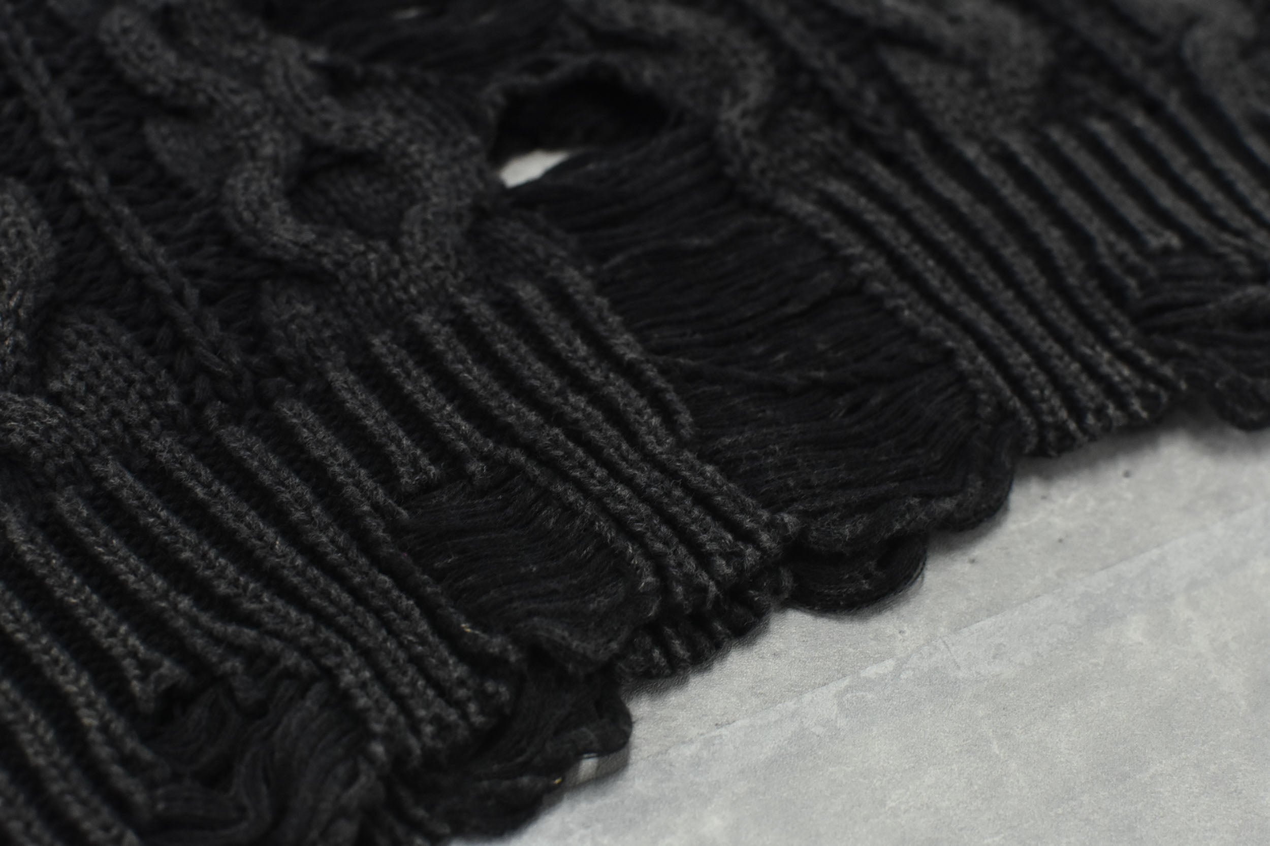 Rope Knitting Pigment Destroy  Pullover