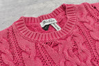 Rope Knitting Pigment Destroy  Pullover