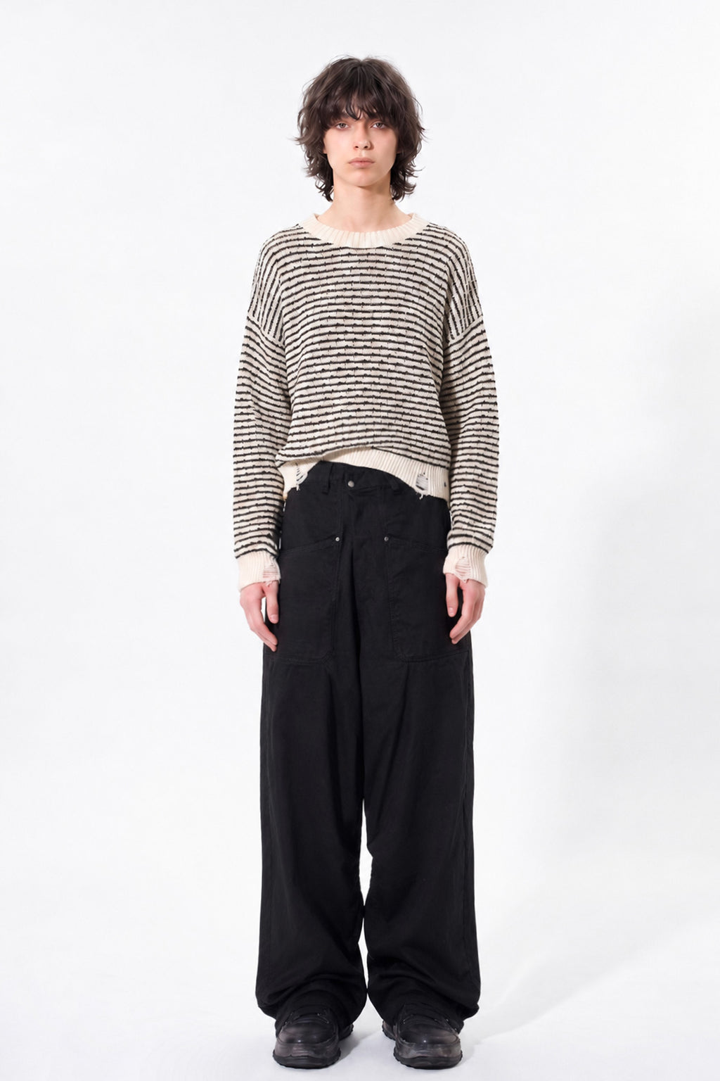 【New Color ! 】Fold The Waist Pants