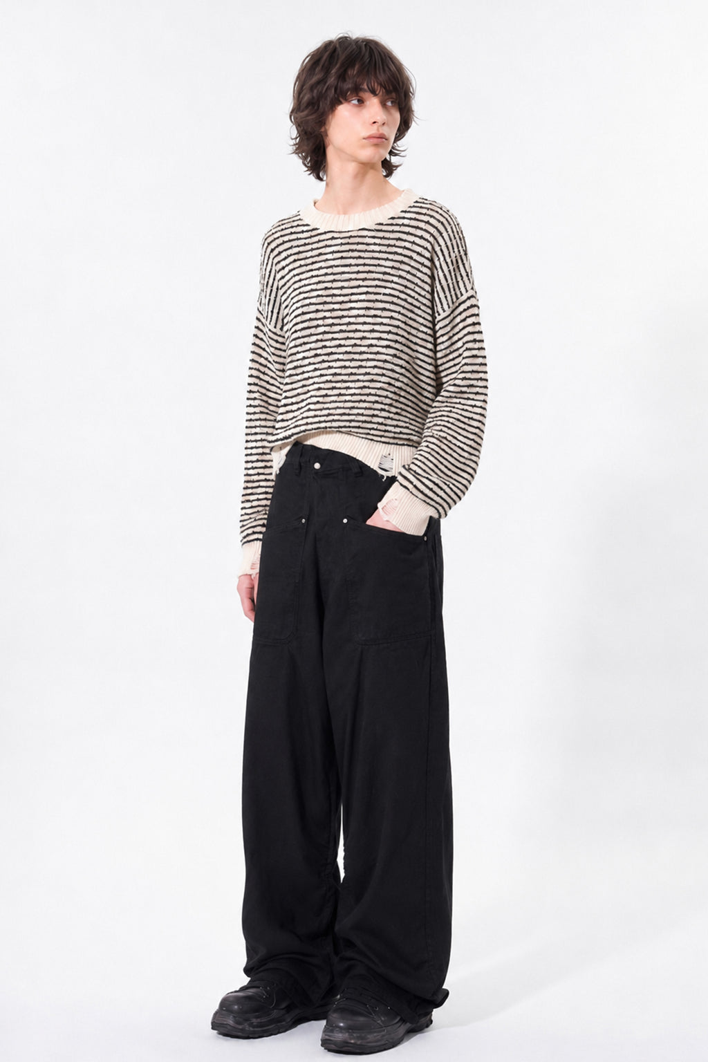 【New Color ! 】Fold The Waist Pants