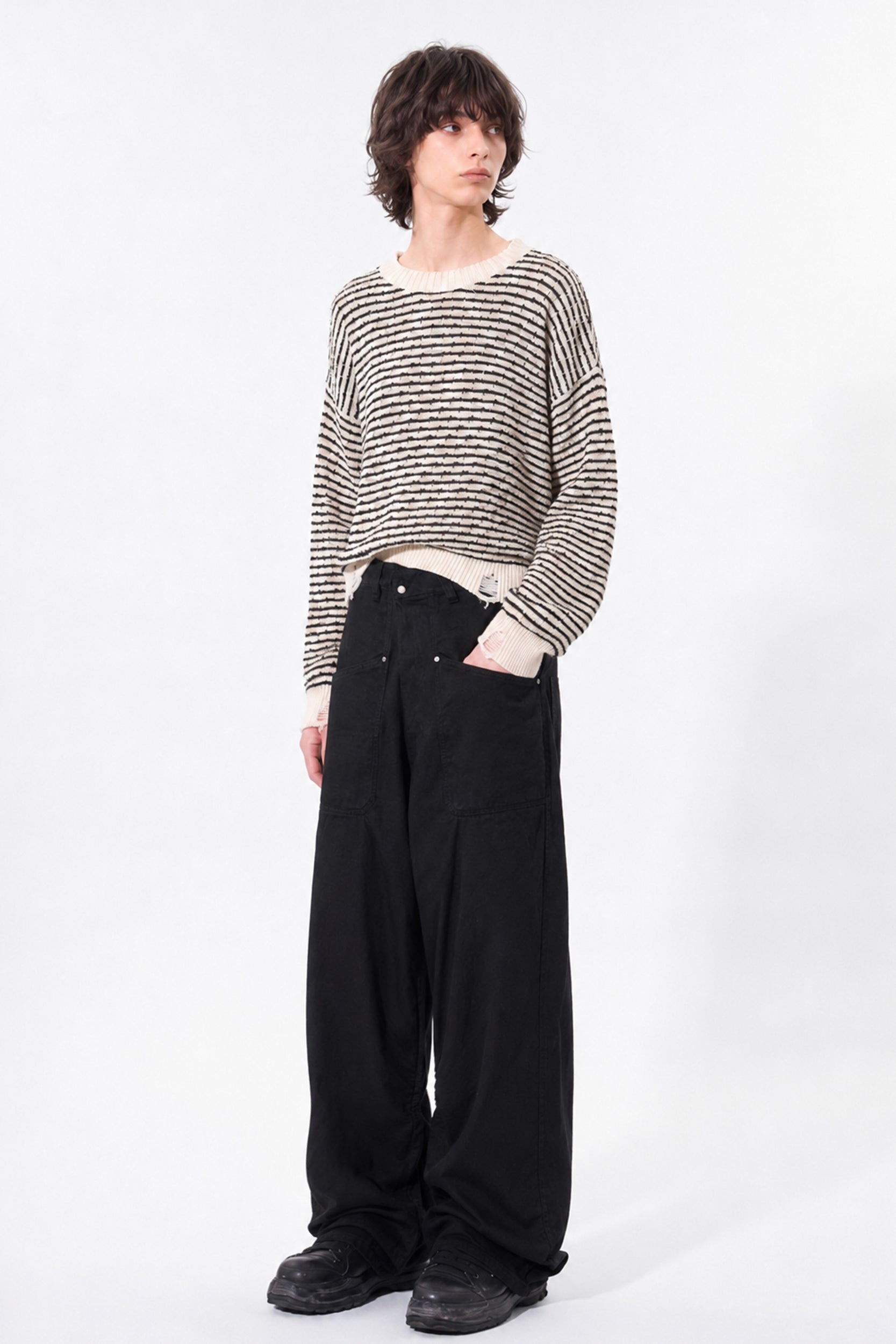 【New Color ! 】Fold The Waist Pants