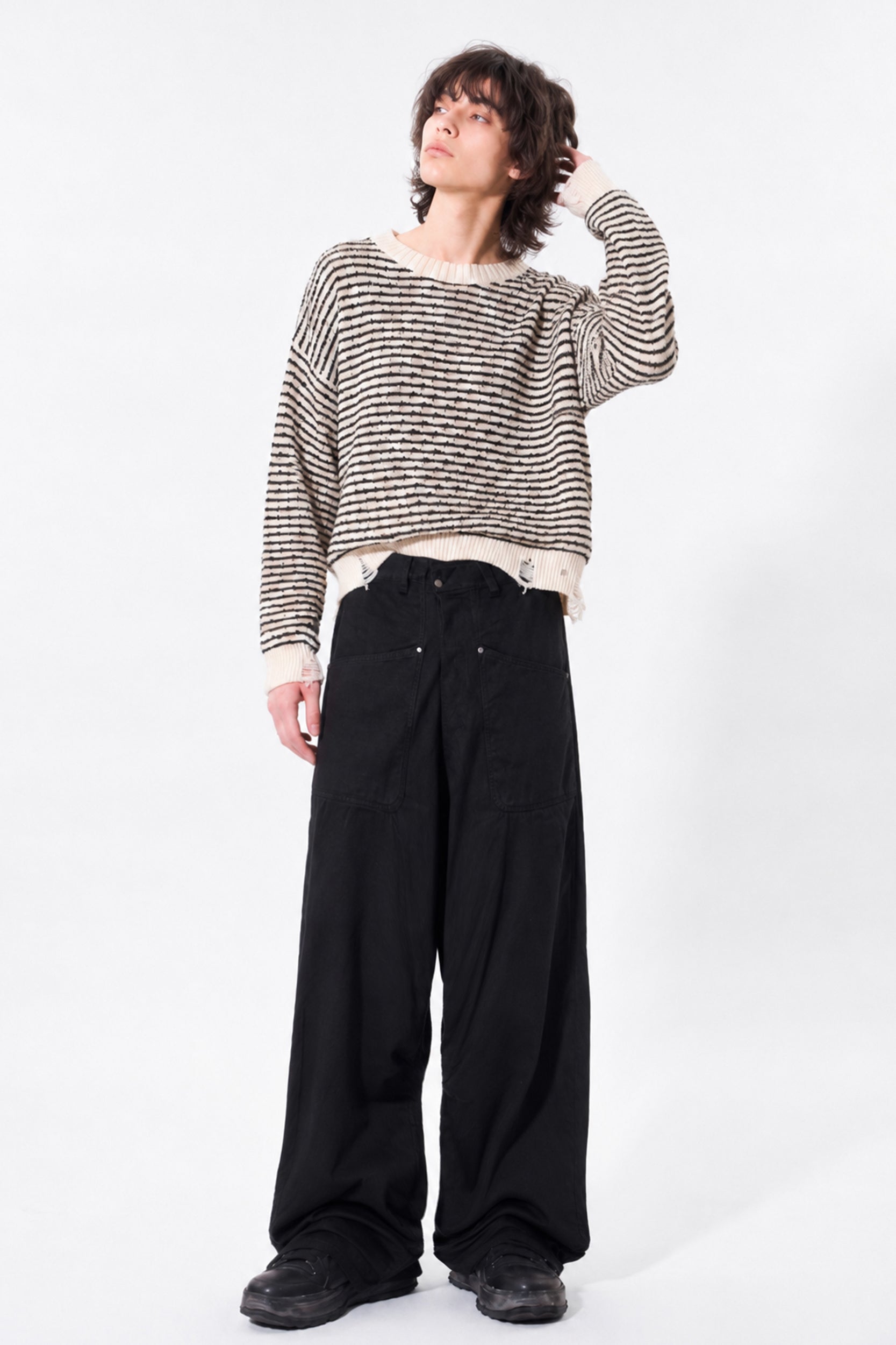 【New Color ! 】Fold The Waist Pants