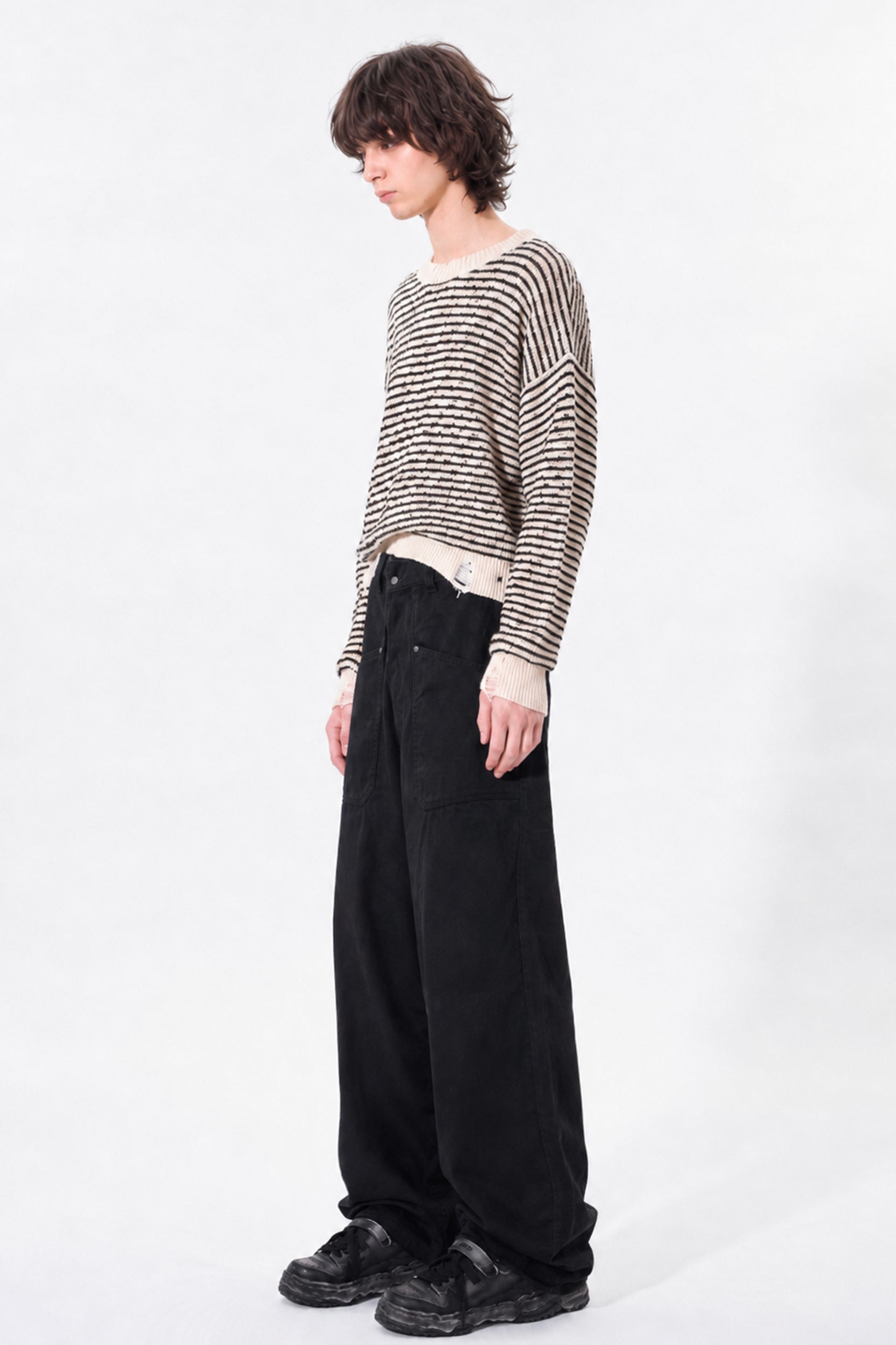 【New Color ! 】Fold The Waist Pants